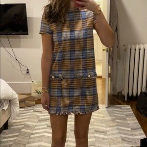 ZARA vintage inspired tweed plaid dress